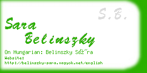 sara belinszky business card